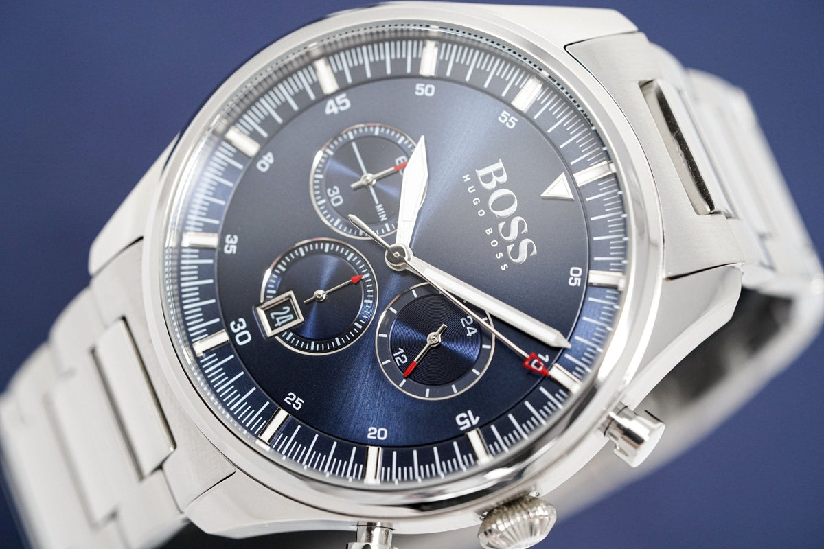 Hugo Boss Men S Watch Chronograph Pioneer Blue Hb1513867 -korean beauty
