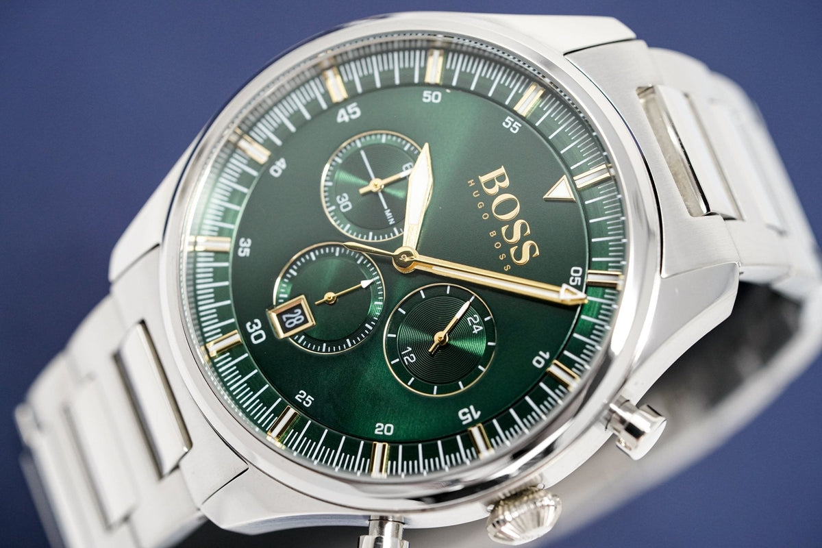 Hugo Boss Men S Watch Chronograph Pioneer Green Hb1513868 -korean beauty