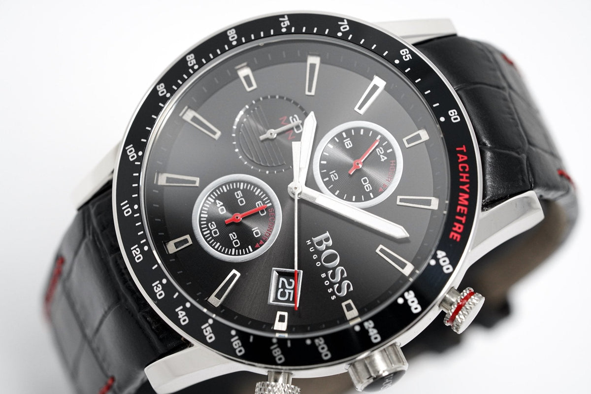 Hugo Boss Men S Watch Chronograph Rafale Black Hb1513390 -korean beauty