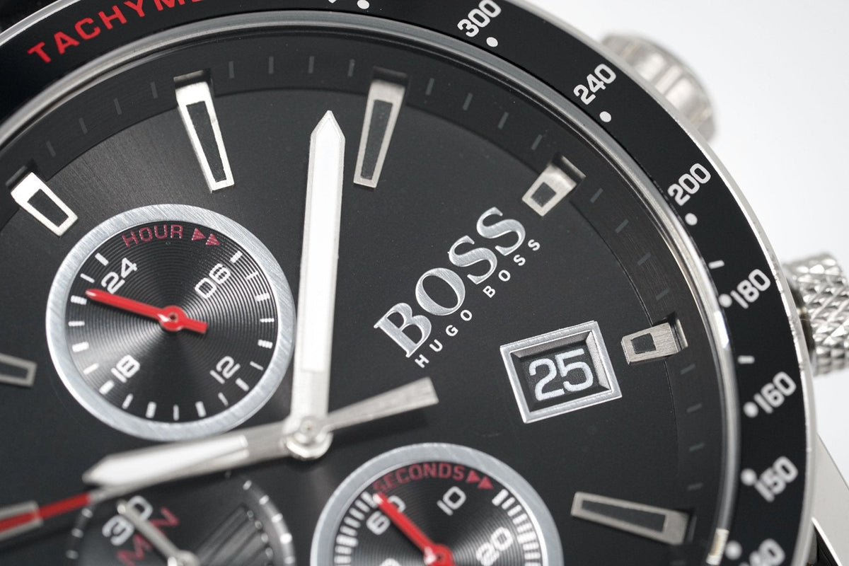 Hugo Boss Men S Watch Chronograph Rafale Black Hb1513390 -korean beauty