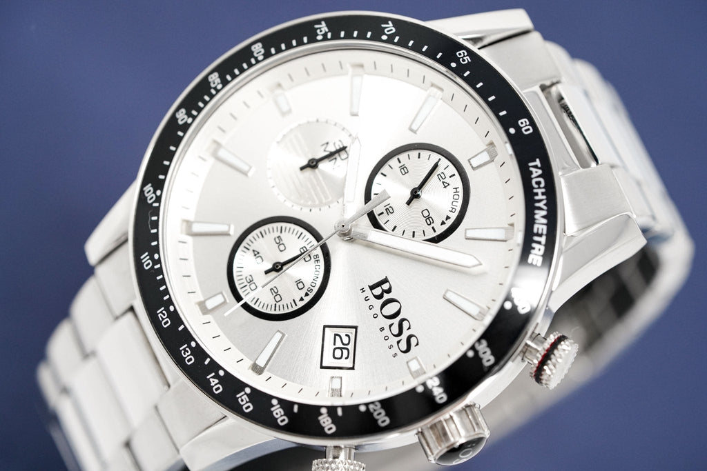 Hugo Boss Men S Watch Chronograph Rafale Silver Hb1513511 -korean beauty