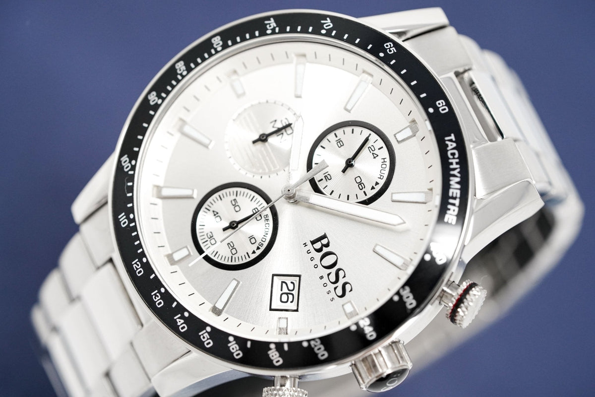 Hugo Boss Men S Watch Chronograph Rafale Silver Hb1513511 -korean beauty