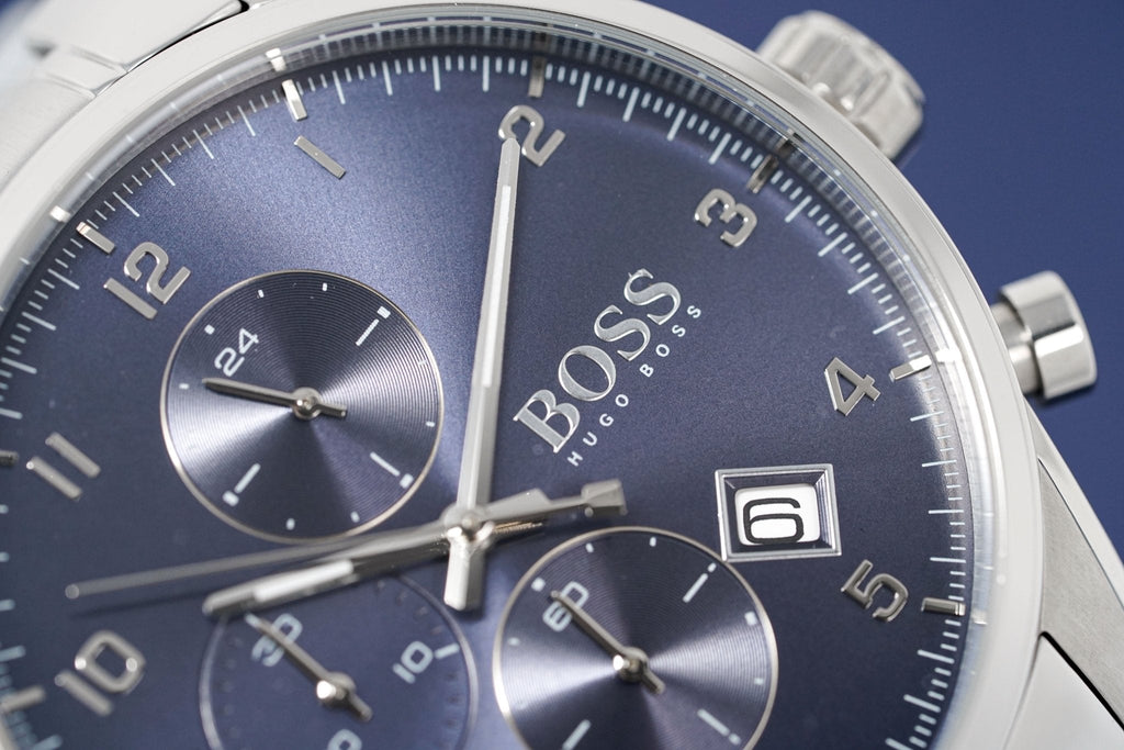 Hugo Boss Men S Watch Chronograph Skymaster Blue Hb1513784 -korean beauty