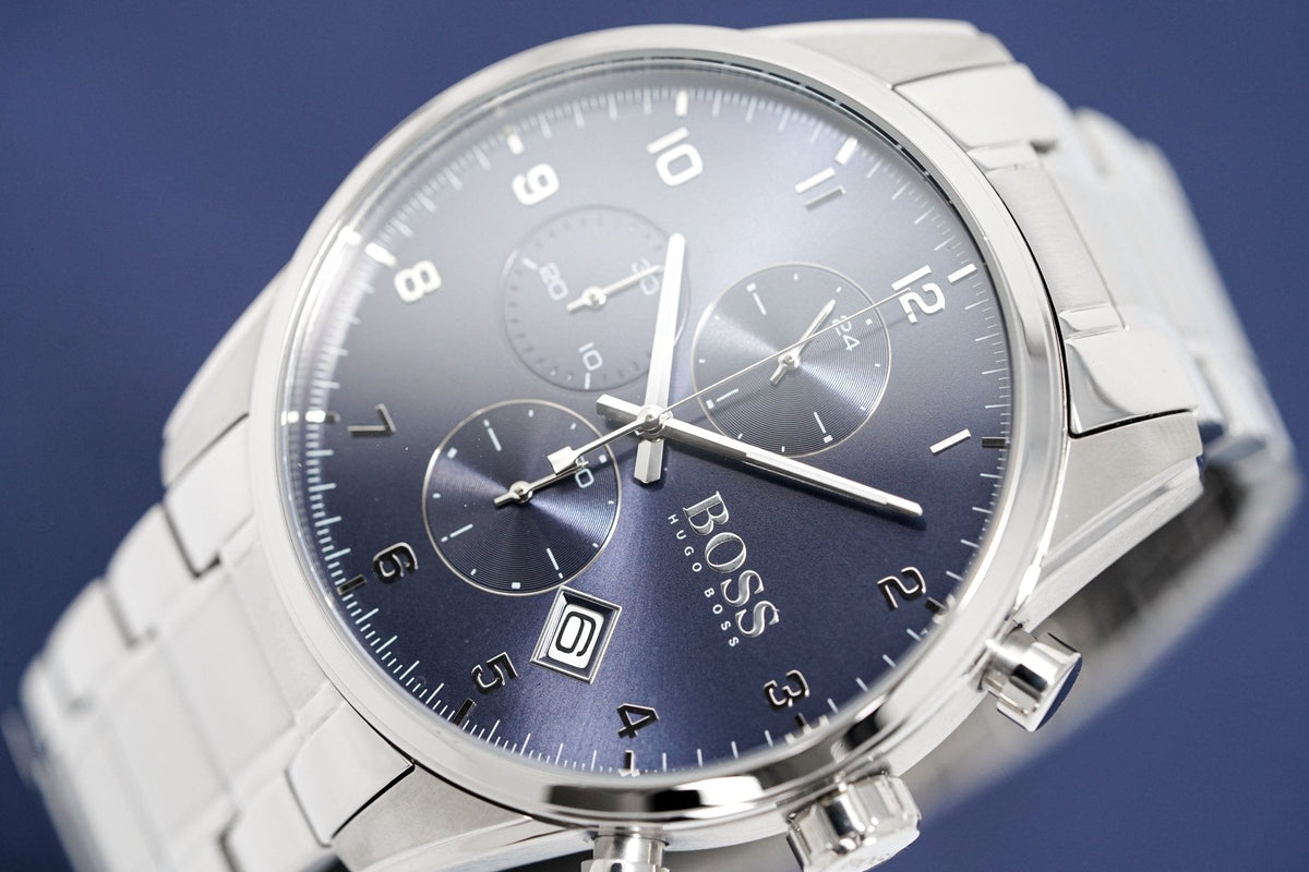 Hugo Boss Men S Watch Chronograph Skymaster Blue Hb1513784 -korean beauty