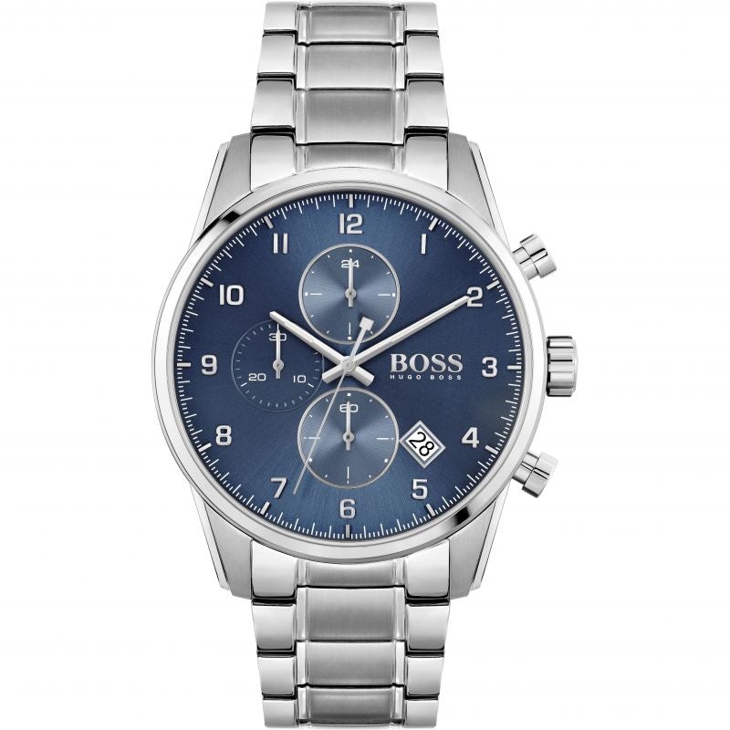 Hugo Boss Men S Watch Chronograph Skymaster Blue Hb1513784 -korean beauty