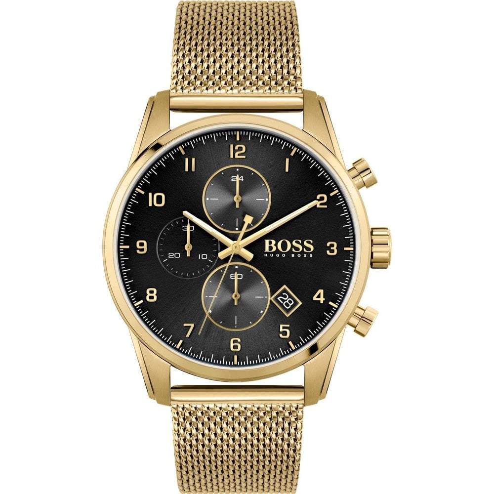 Hugo Boss Watch Chronograph Skymaster Gold Hb1513838 -korean beauty