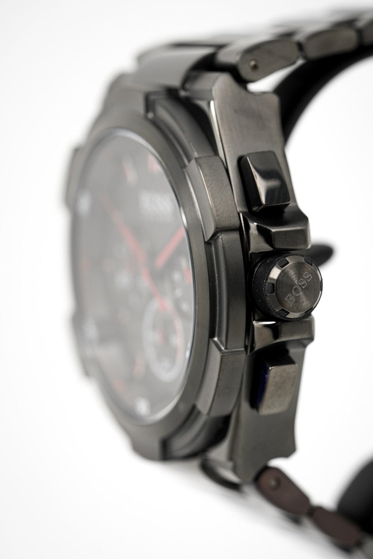 Hugo Boss Men S Watch Chronograph Supernova Gun Metal Hb1513361 -korean beauty