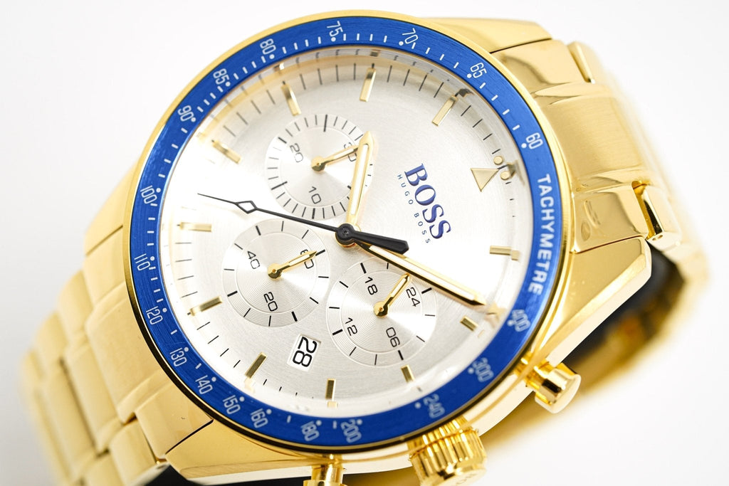 Hugo Boss Men S Watch Chronograph Trophy Gold Hb1513631 -korean beauty