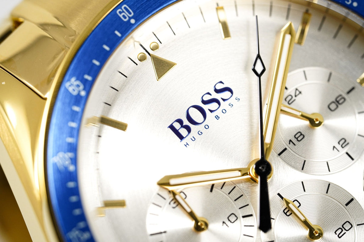 Hugo Boss Men S Watch Chronograph Trophy Gold Hb1513631 -korean beauty
