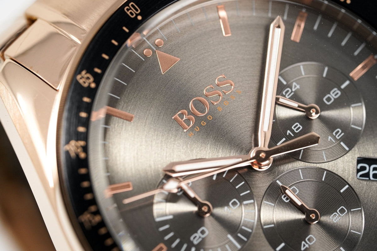 Hugo Boss Men S Watch Chronograph Trophy Rose Gold Hb1513632 -korean beauty