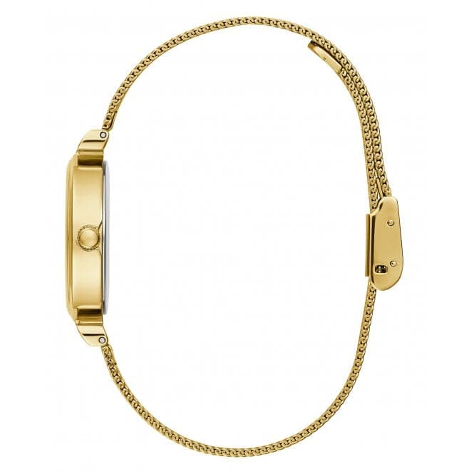Guess Watches Ladies Array Stainless Steel Mesh Gold Tone Watch Gw0471l2 -korean beauty