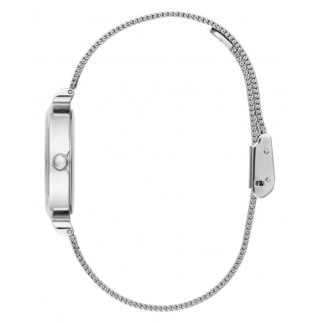 Guess Watches Ladies Array Stainless Steel Mesh Silver Watch Gw0471l1 -korean beauty