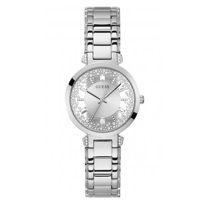 Guess Watches Ladies Crystal Clear Stainless Steel Silver Watch Gw0470l1 -korean beauty