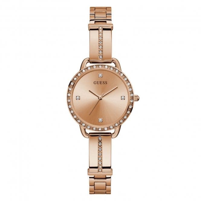 Guess Watches Ladies Dress Stainless Steel Rose Gold Watch Gw0022l3 -korean beauty