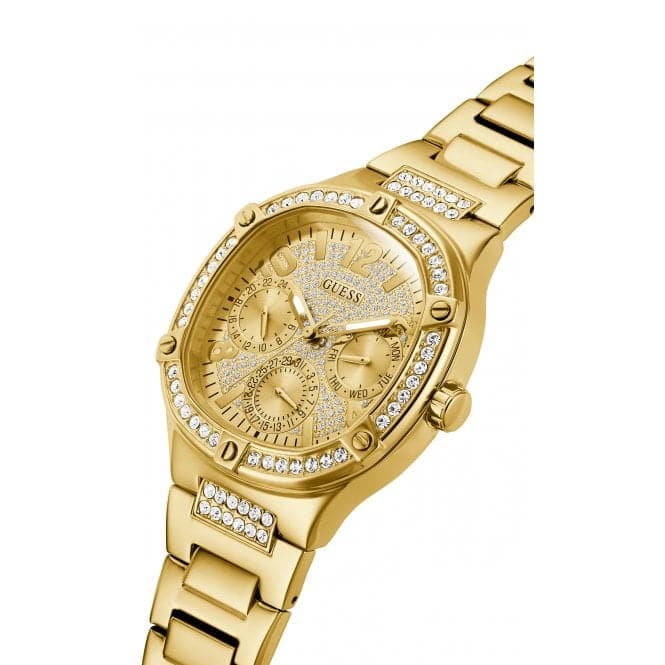 Guess Watches Ladies Duchess Stainless Steel Gold Watch Gw0558l2 -korean beauty