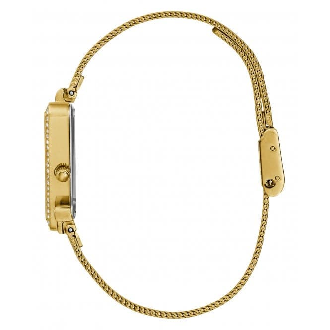 Guess Watches Ladies Fame Stainless Steel Mesh Gold Tone Watch Gw0508l2 -korean beauty