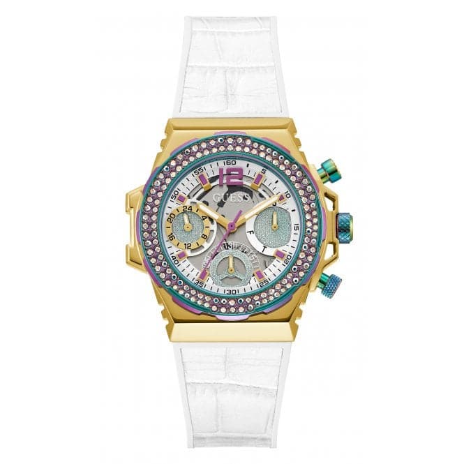 Guess Watches Ladies Fusion Stainless Steel Gold Silver Watch Gw0553l2 -korean beauty