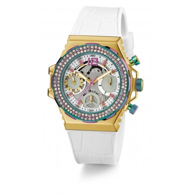 Guess Watches Ladies Fusion Stainless Steel Gold Silver Watch Gw0553l2 -korean beauty