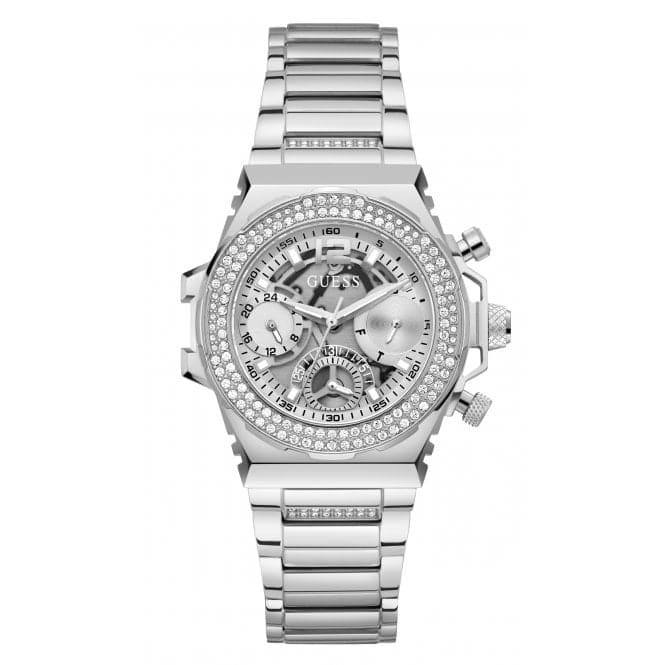 Guess Watches Ladies Fusion Stainless Steel Silver Watch Gw0552l1 -korean beauty