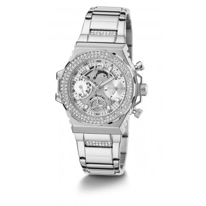 Guess Watches Ladies Fusion Stainless Steel Silver Watch Gw0552l1 -korean beauty
