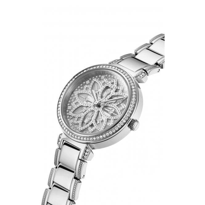 Guess Watches Ladies Lily Stainless Steel Silver Watch Gw0528l1 -korean beauty