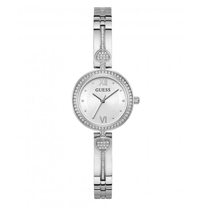 Ladies Lovey Silver Tone Watch Gw0655l1 -korean beauty