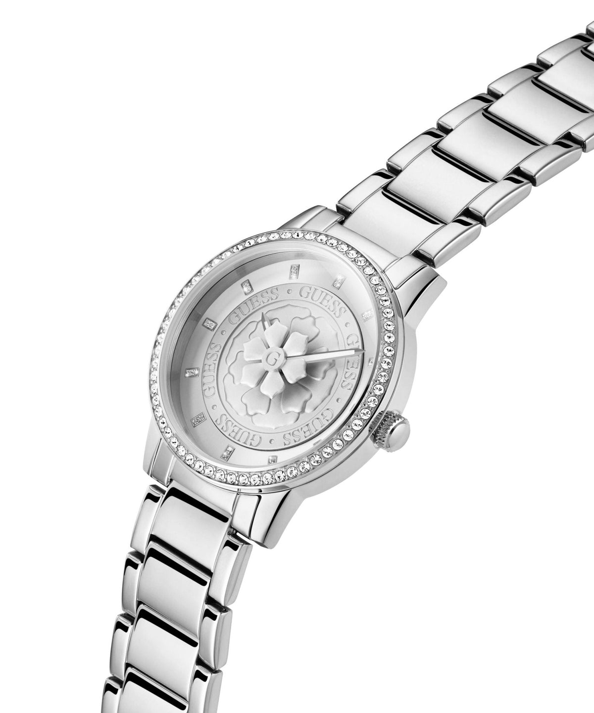 Ladies Petal Silver Tone Stainless Steel Watch Gw0747l1 -korean beauty