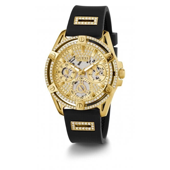 Guess Watches Ladies Queen Stainless Steel Gold Watch Gw0536l3 -korean beauty