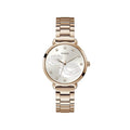 Guess Watches Ladies Rose Gold Sparkling Rose Steel Floral Print Watch Gw0242l3 -korean beauty