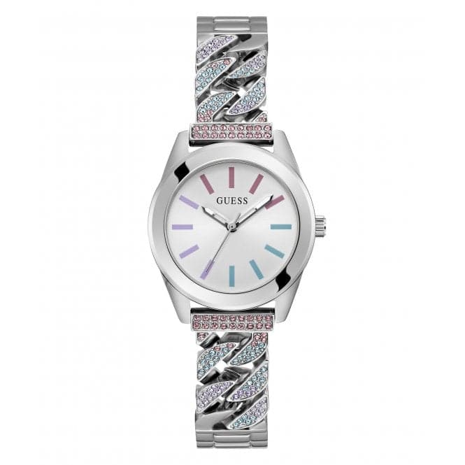Guess Ladies Serena Silver Tone Watch Gw0546l4 -korean beauty