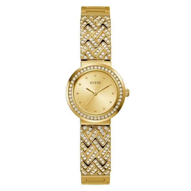 Guess Watches Ladies Treasure Stainless Steel Gold Tone Watch Gw0476l2 -korean beauty