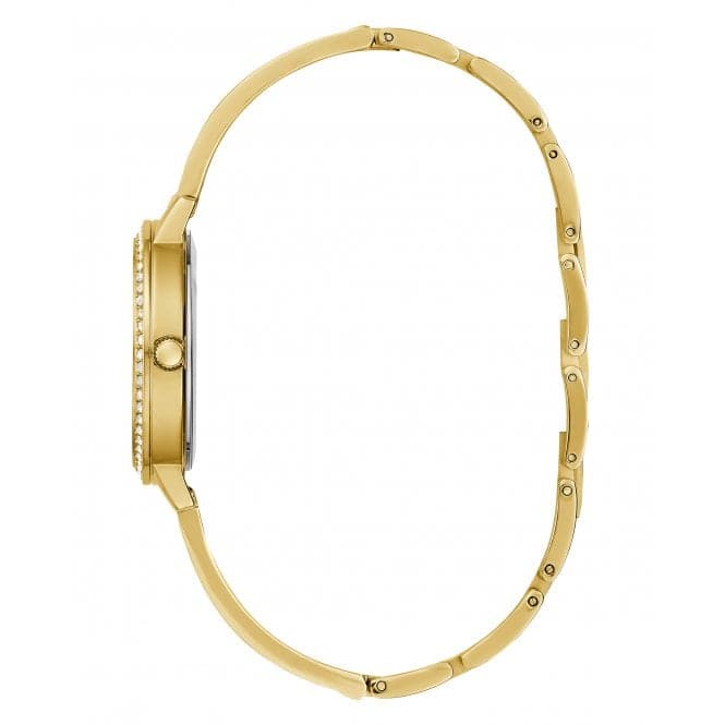Guess Watches Ladies Tri Luxe Stainless Steel Gold Tone Watch Gw0474l2 -korean beauty