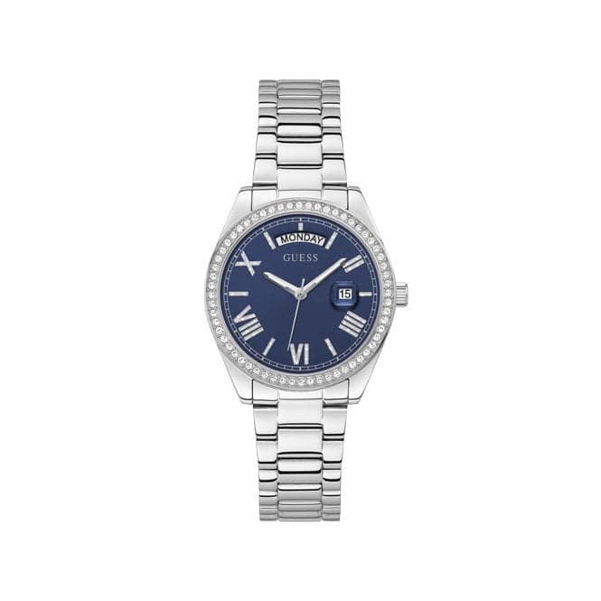 Guess Watches Luna Ladies Dress Silver Stainless Steel Watch Gw0307l1 -korean beauty