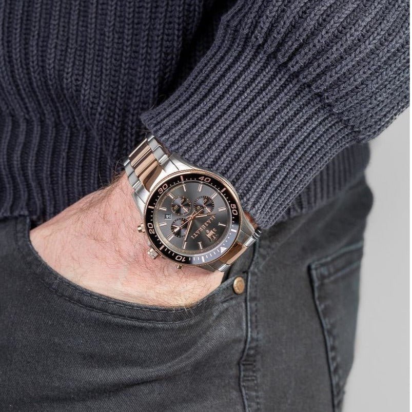 Maserati R8873640002 Sfida Chrono Mens Two Tone Watch -korean beauty