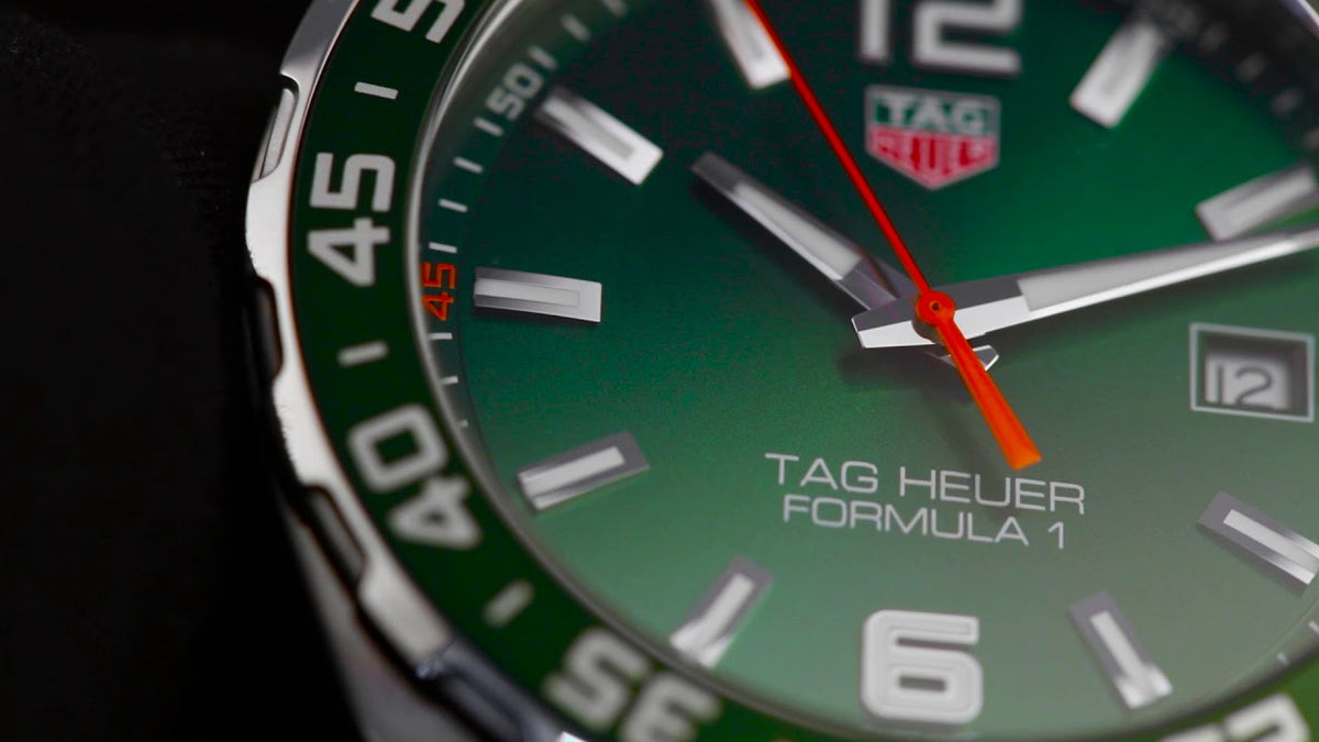 Tag Heuer Formula 1 Men S Quartz Swiss Made Silver Stainless Steel Green Dial 43mm Watch Waz1017 Ba0842 -korean beauty