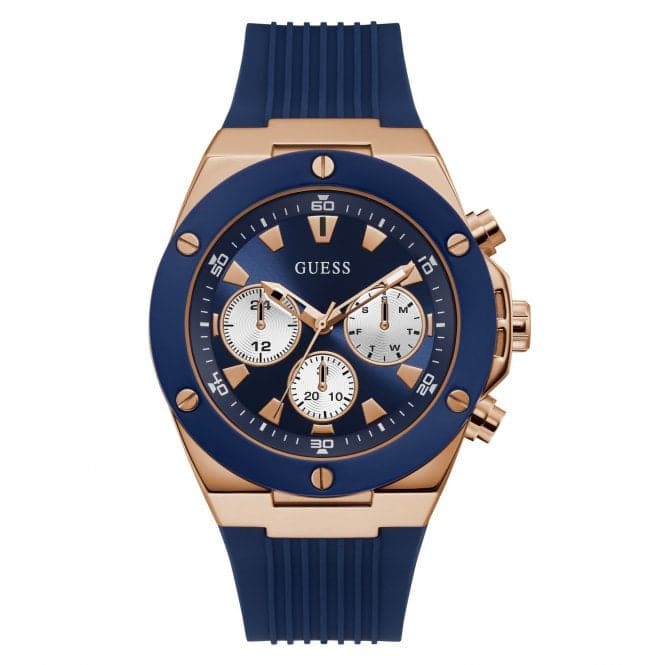 Guess Watches Mens Sport Stainless Steel Blue Watch Gw0057g2 -korean beauty