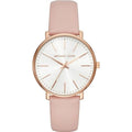 Michael Kors Mk2741 Ladies Pyper Rose Gold Silver With Pink Leather Watch -korean beauty