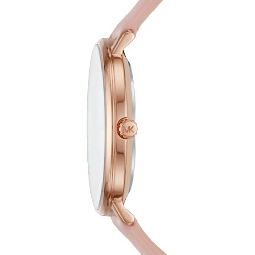 Michael Kors Mk2741 Ladies Pyper Rose Gold Silver With Pink Leather Watch -korean beauty