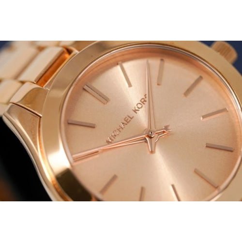 Michael Kors Mk3205 Ladies Mini Slim Runway Rose Gold Watch -korean beauty