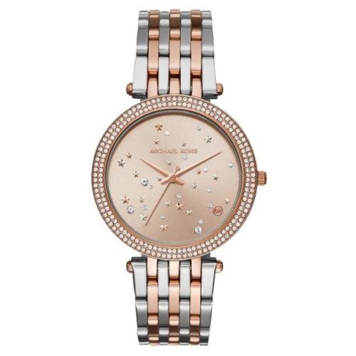 Michael Kors Mk3726 Ladies Darci Two Tone Stainless Steel Crystal Watch -korean beauty