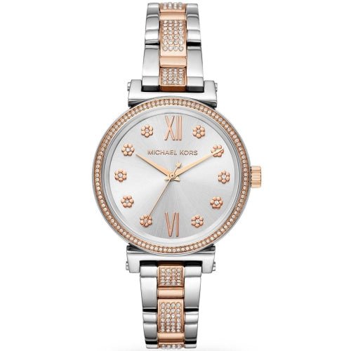 Michael Kors Mk3880 Ladies Sofie Two Tone Stainless Steel Crystal Watch -korean beauty