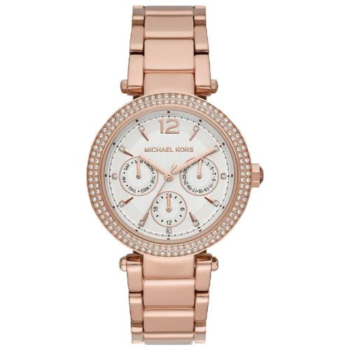 Michael Kors Mk5781 Ladies Parker Rose Gold White Stainless Watch -korean beauty