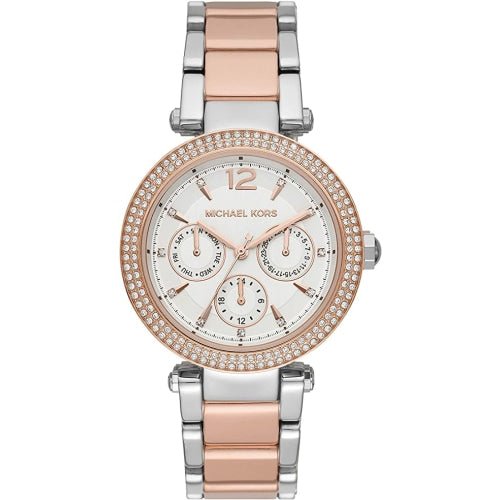 Michael Kors Mk6301 Ladies Parker Rose Gold Silver Stainless Watch -korean beauty