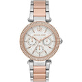 Michael Kors Mk6301 Ladies Parker Rose Gold Silver Stainless Watch -korean beauty