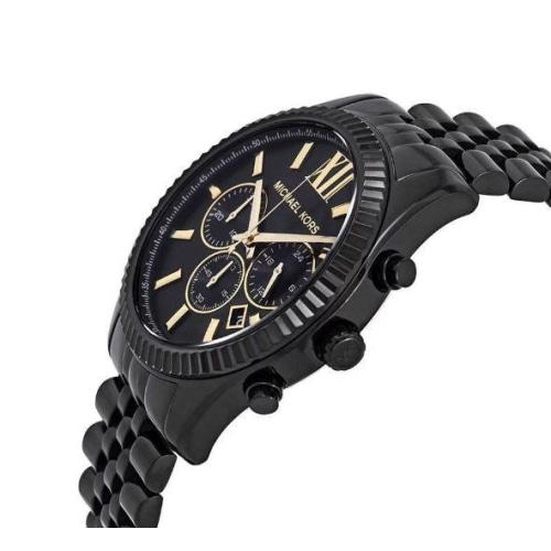 Michael Kors Lexington Men S Black Chronograph Watch Mk8603 -korean beauty