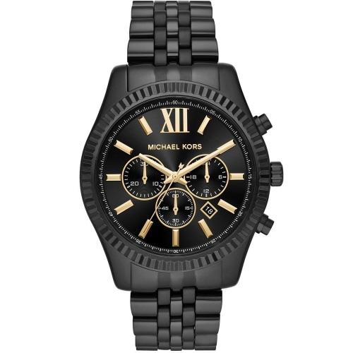 Michael Kors Lexington Men S Black Chronograph Watch Mk8603 -korean beauty