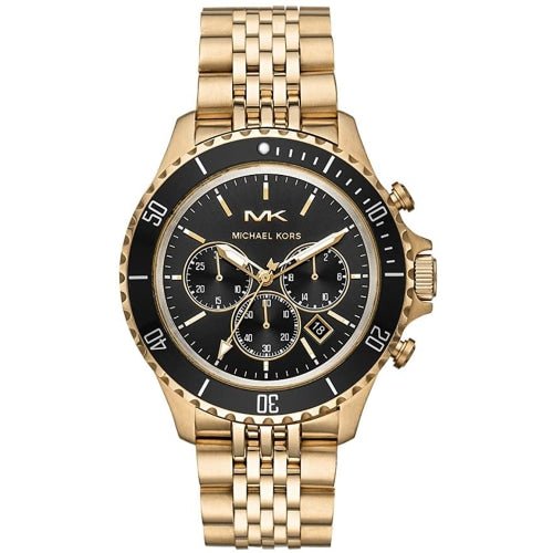 Michael Kors Mk8726 Men S Bayville Gold Black Chronograph Watch -korean beauty