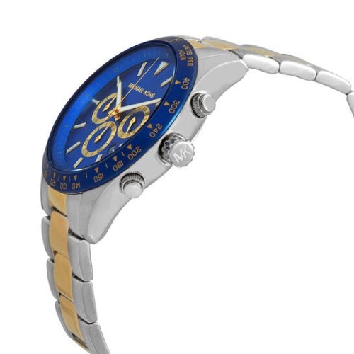 Michael Kors Mk8825 Men S Layton Two Tone Blue Chronograph Watch -korean beauty