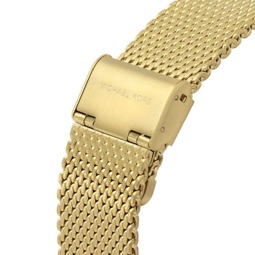 Michael Kors Mk8867 Men S Brecken Gold Black Mesh Chronograph Watch -korean beauty