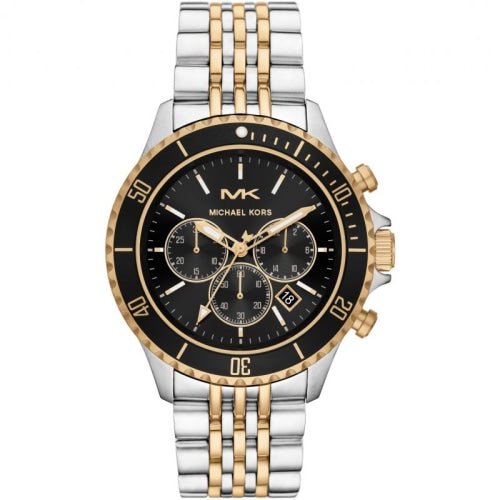 Michael Kors Mk8872 Men S Bayville Two Tone Black Chronograph Watch -korean beauty